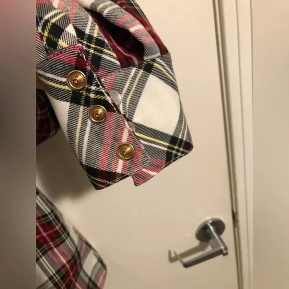 Tuckernuck Womens Red Cotton Plaid Long Sleeve Button Down Shirt Size XL - Picture 4 of 5